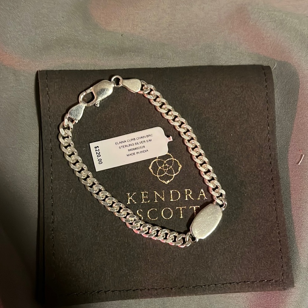 Kendra Scott Demi-fine Elaina curb chain bracelet in sterling silver s/m